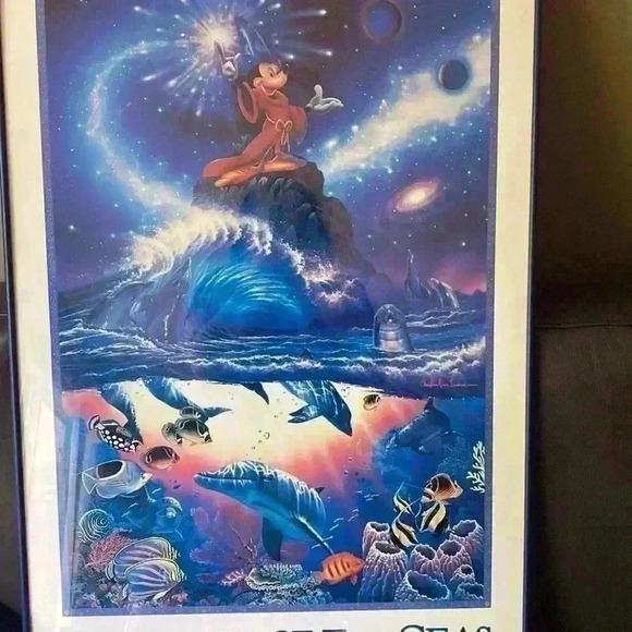 DISNEY Framed Poster "SORCERER OF SEA" BY  CHRISTIAN RIESE LASSEN. - Picture 10 of 13